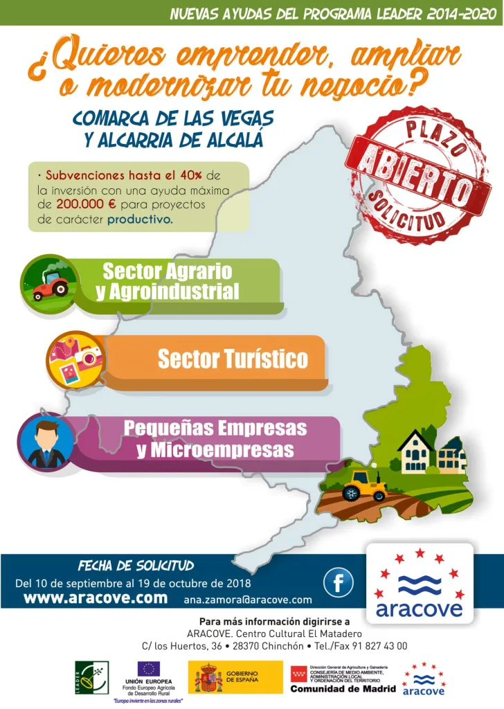 Cartel de convocatoria de ayudas LEADER